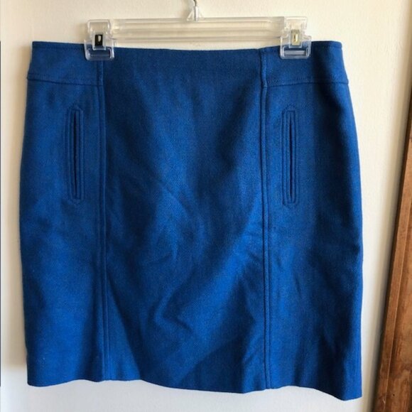 TALBOTS Wool Blend Blue A Line Skirt 10P - Picture 3 of 14
